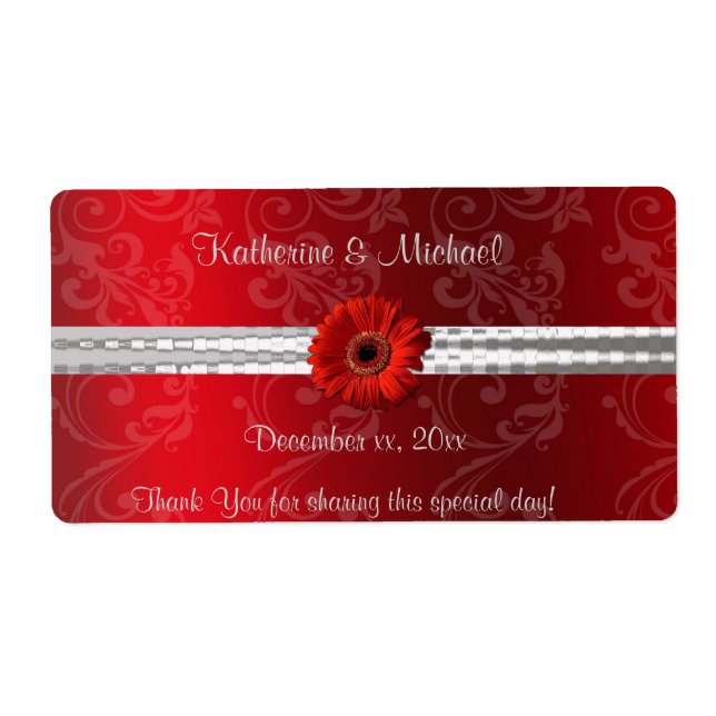 Christmas Red, Holiday/ Wedding Wine Label (Front)
