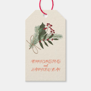 Christmas Red Holly Berries Gift Tags