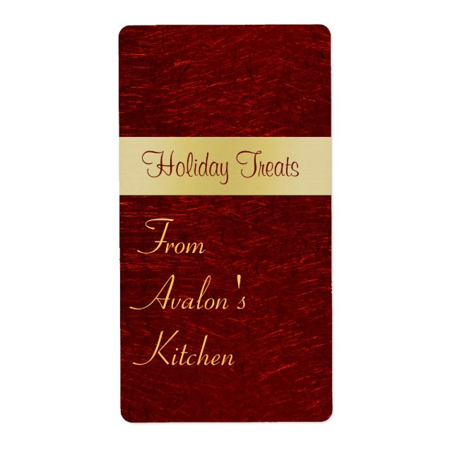 Christmas Red Kitchen Treat Baking Label (Front)