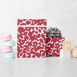 Christmas red leopard skin pattern wrapping paper