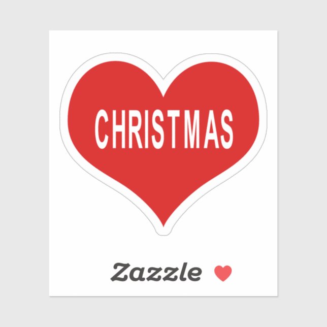 CHRISTMAS Red Love Heart Vinyl Sticker (Sheet)