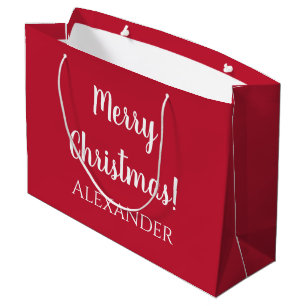 Christmas Red Merry Christmas Personalised Large Gift Bag