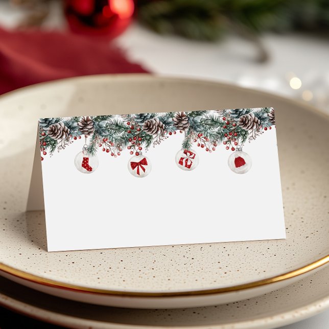 Christmas Red Merry Little Baby Shower Place Card (Creator Uploaded)