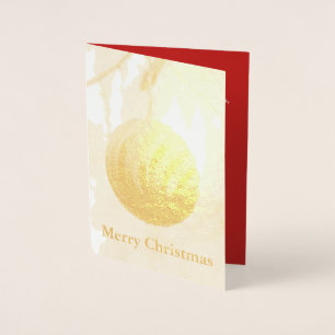Christmas Red Ornament Ball Gold Foil Card