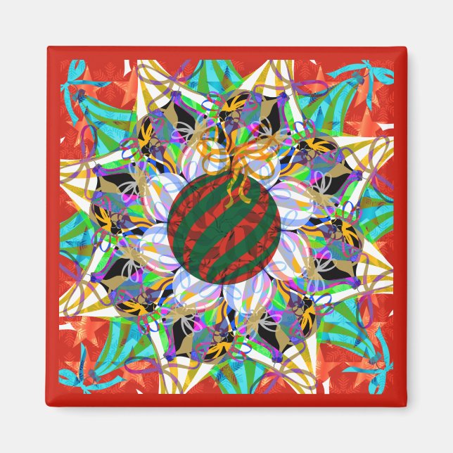 Christmas Red Ornaments Magnet (Front)