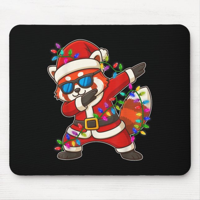 Christmas Red Panda Dabbing Lights Santa Xmas For  Mouse Mat (Front)