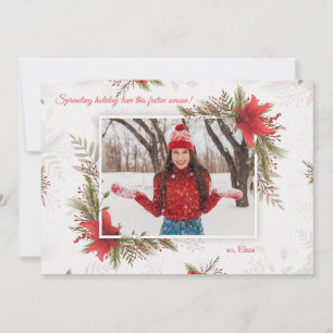 Christmas Red Photo Holiday Card Horizontal