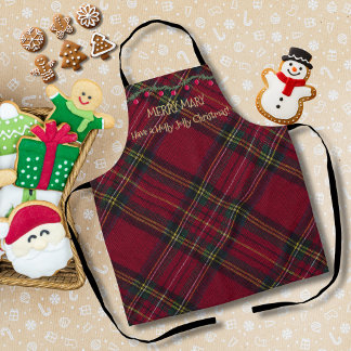 Christmas Red Plaid  Apron