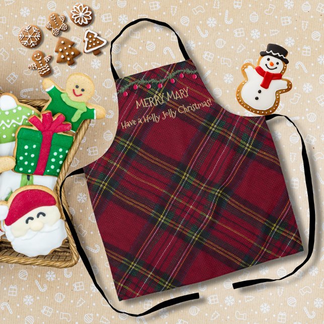 Christmas Red Plaid  Apron (Creator Uploaded)
