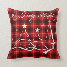 Christmas Red Plaid Decorative Pillow