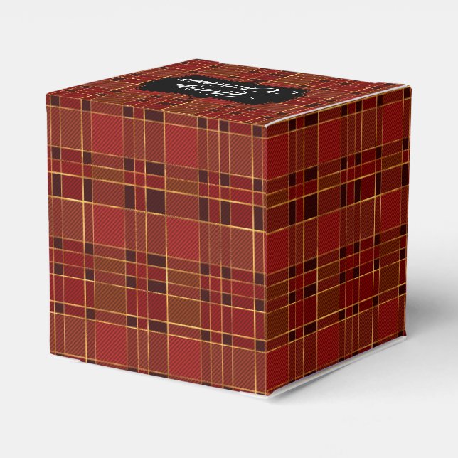 Christmas Red Plaid Favour Box (Back Side)