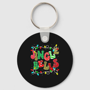 Christmas Red Plaid Jingle Bells Christmas Family Key Ring