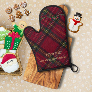 Christmas Red Plaid  Oven Mitt