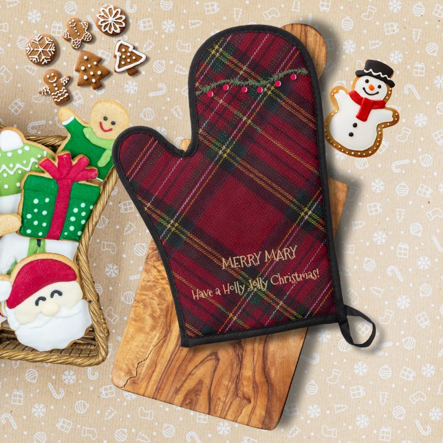 Christmas Red Plaid  Oven Mitt (Creator Uploaded)