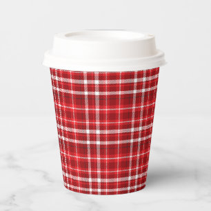Christmas Red Plaid Pattern Design-62667 Paper Cups