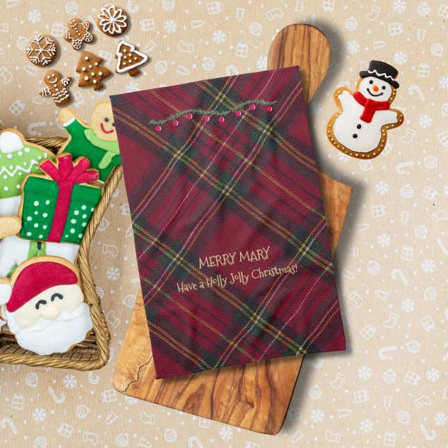 Christmas Red Plaid  Tea Towel (Creator Uploaded)