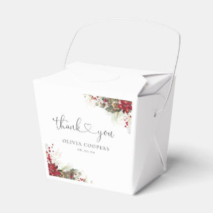 Christmas Red Poinsettia Baby Shower Favour Box