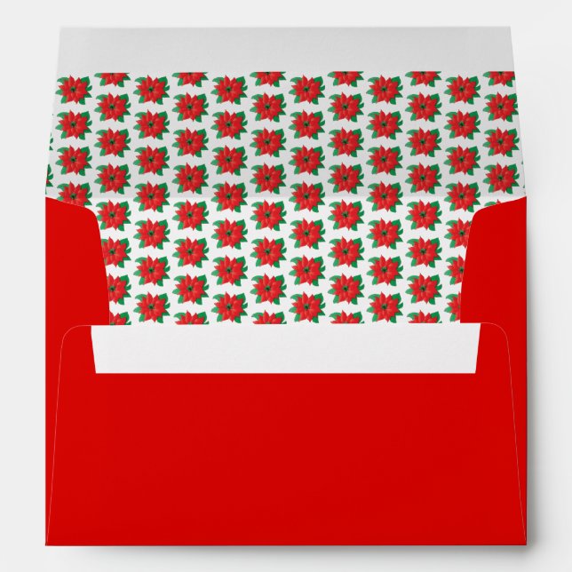 Christmas Red Poinsettia Design Envelopes (Back (Bottom))