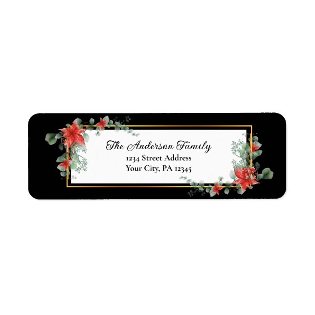 Christmas Red Poinsettia Floral Watercolor (Front)