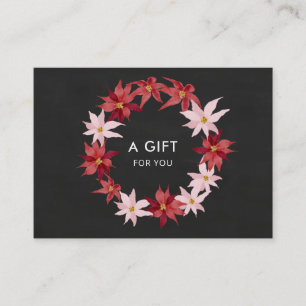 Christmas Red Poinsettia Wreath Gift Certificate