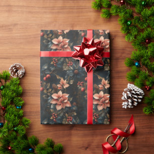 Christmas Red Poinsettias Wrapping Paper