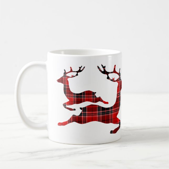 Christmas Red Reindeer Holidays Coffee Mug (Left)