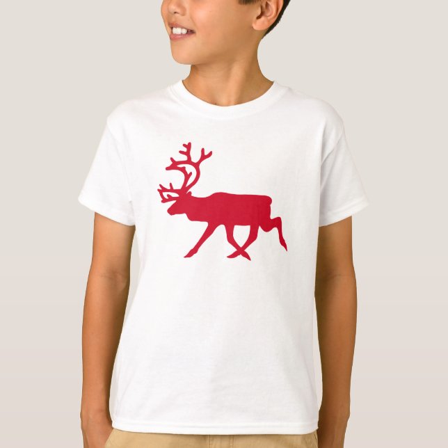 Christmas Red Reindeer T-Shirt (Front)