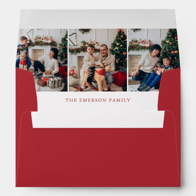 Christmas Red Return Address Envelope (Back (Bottom))
