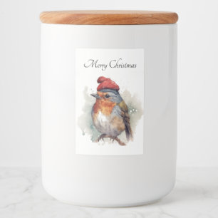 Christmas Red Robin, customisable Food Label