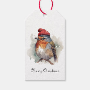 Christmas Red Robin, customisable Gift Tags