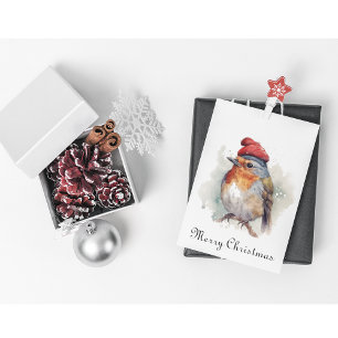 Christmas Red Robin customisable Holiday Card