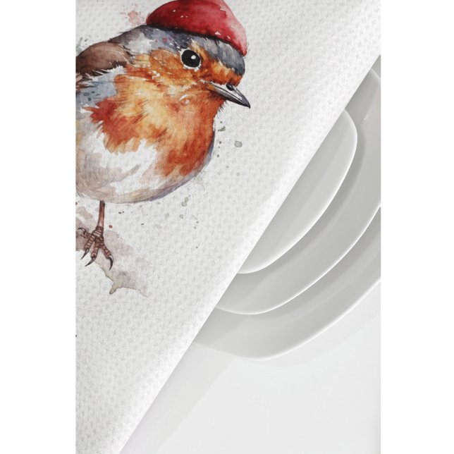 Christmas Red Robin Tea Towel (Creator Uploaded)