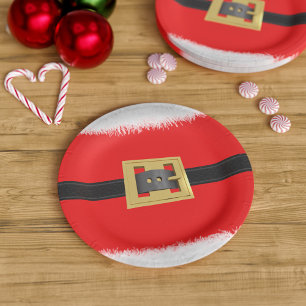 Christmas Red Santa Party Paper Plates