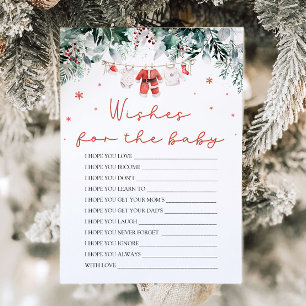 Christmas Red Santa Wishes For Baby Advice Game Invitation