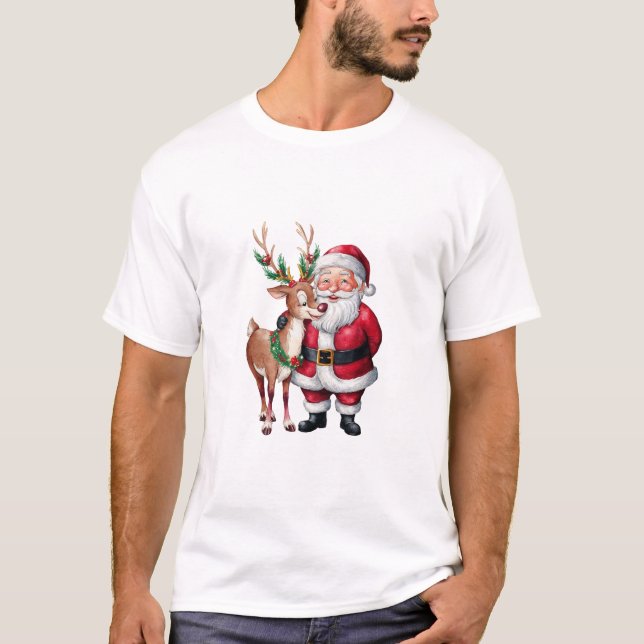 Christmas Red Santas Christmas Holiday T-shirt (Front)