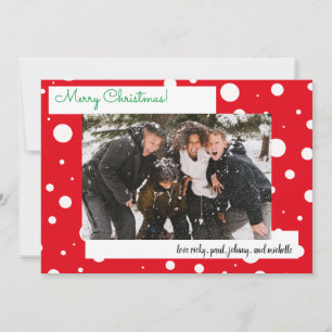 Christmas Red Snow Holiday 5 Photo Card