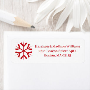 Christmas red snowflake custom Return Address