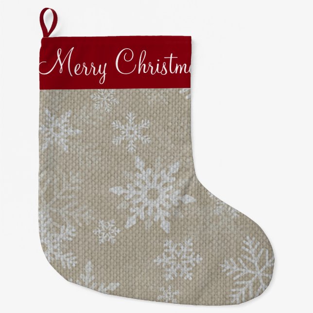 Christmas Red Snowflake Stocking (Front)
