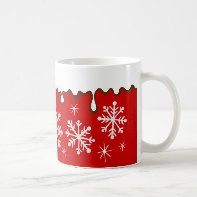 Christmas Red Snowflakes Holiday Coffee Mug Gift (Right)