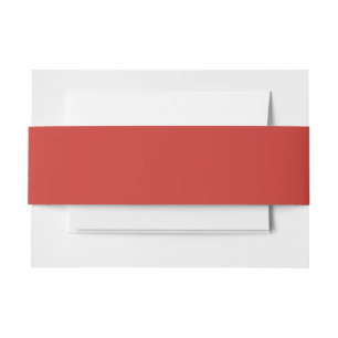 Christmas Red Solid Colour Invitation Belly Band