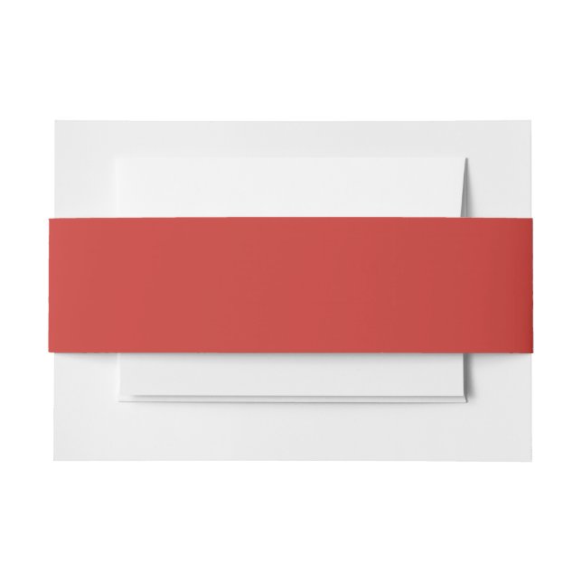 Christmas Red Solid Colour Invitation Belly Band (Front Example)