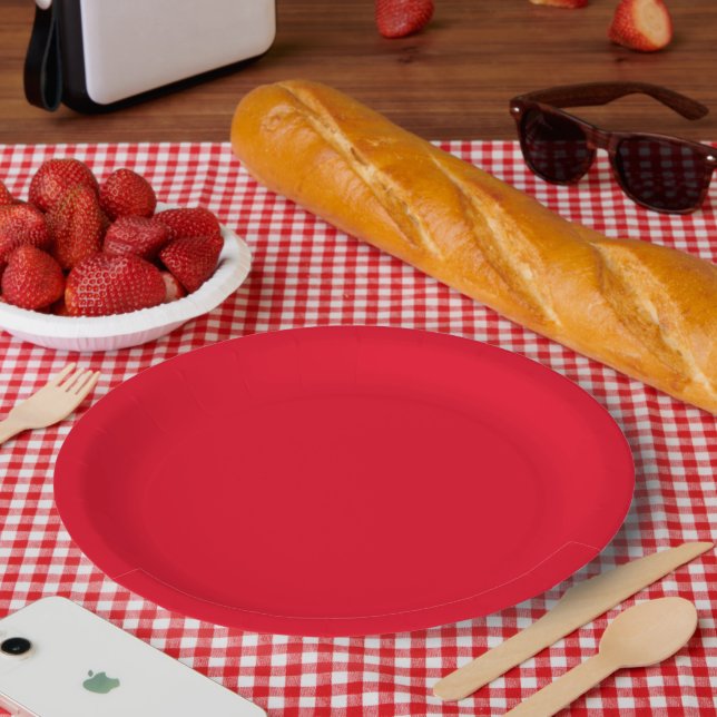 Christmas Red solid colour Paper Plate (Picnic)