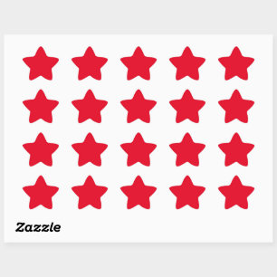 Christmas Red solid colour Star Sticker