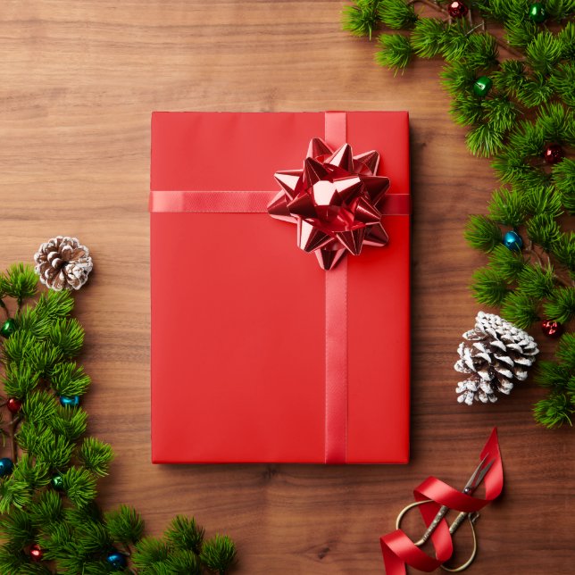 Christmas Red Solid Colour Wrapping Paper (Holiday Gift)