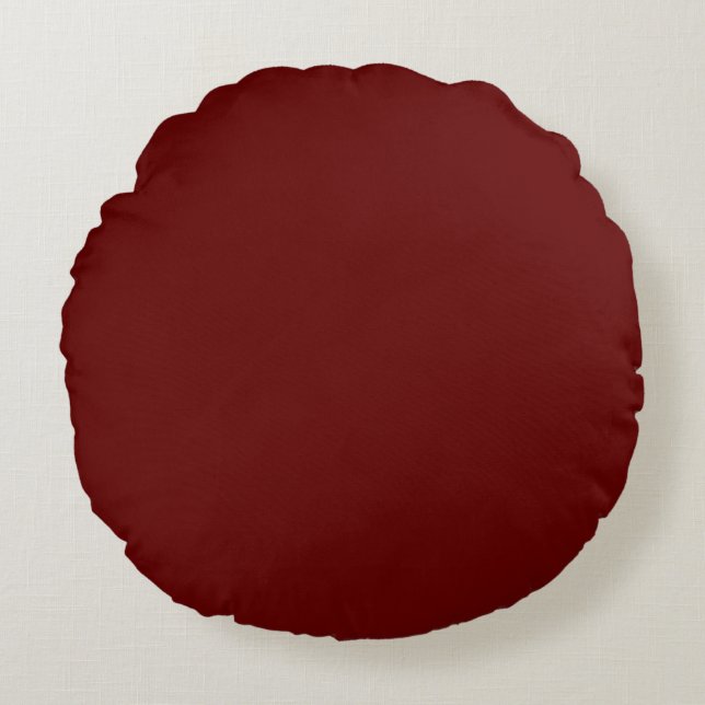 Christmas red, solid red, deep Red, plain Red  Round Cushion (Front)