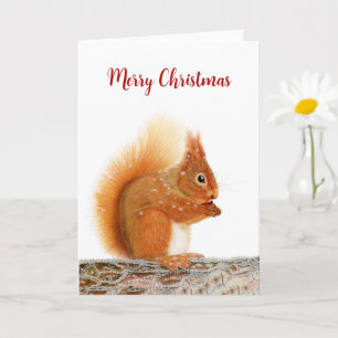 Christmas Red Squirrel Card