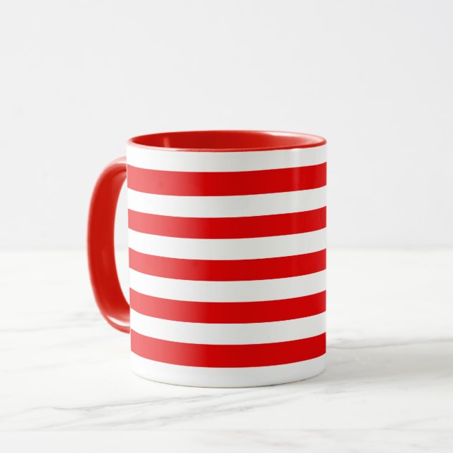 Christmas Red Striped Mug (Front Left)