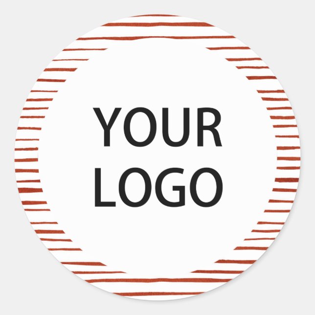 Christmas Red Stripes  Logo  Classic Round Sticker (Front)