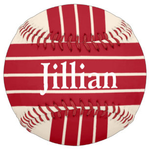 Christmas Red Stripes w/Antique White Softball