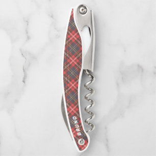 Christmas red tartan plaid pattern corkscrew